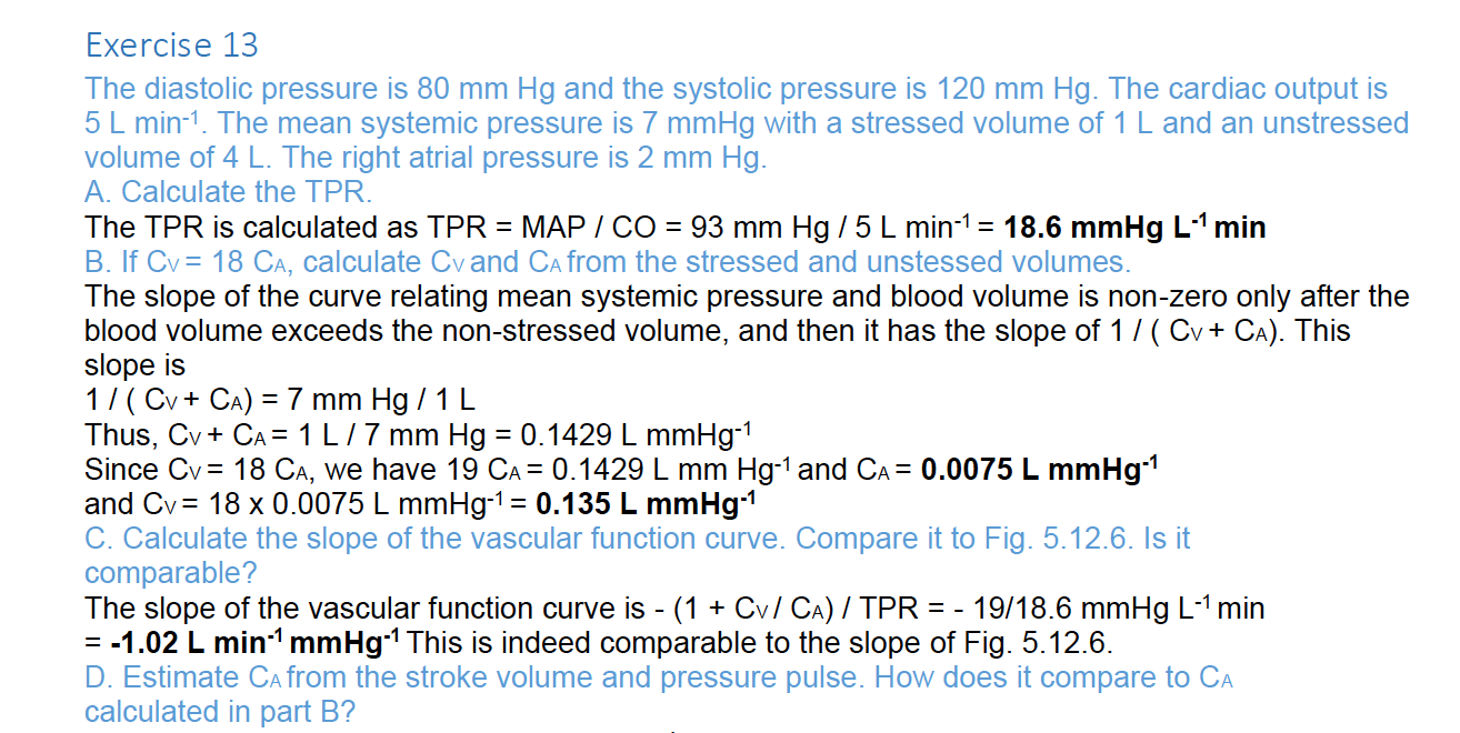 Solved Exercise 13 The Diastolic Pressure Is 80 Mm Hg And 