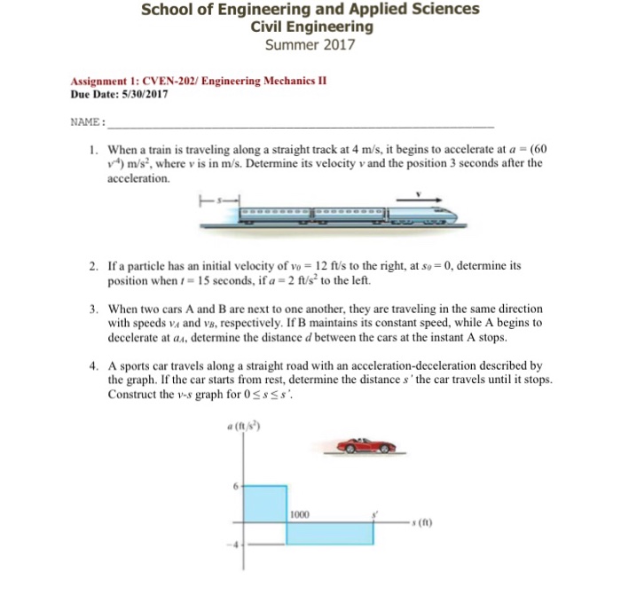 Solved When a train is traveling along a straight track at 4
