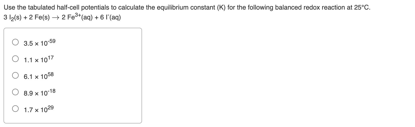 Solved Use The Tabulated Half Cell Potentials To Calculate