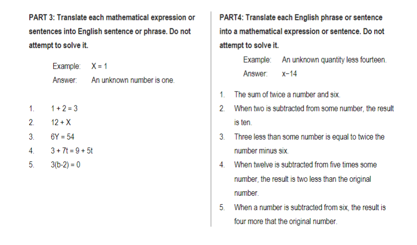 Solved Part 3 Translate Each Mathematical Expression Or Chegg Com