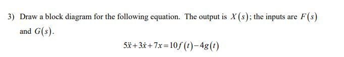 Solved 3) Draw a block diagram for the following equation. | Chegg.com