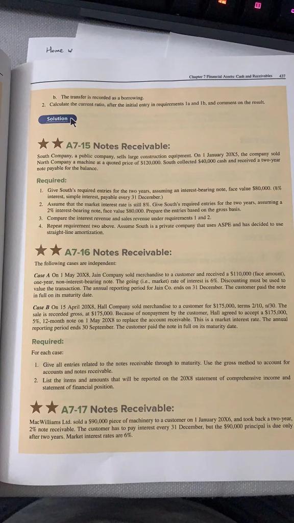 Solved Home w Chapter 7 Financial Asset Cash and Receivables | Chegg.com