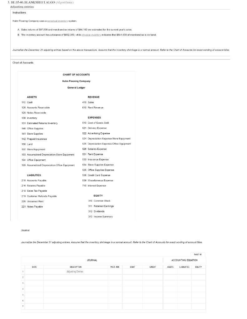 Solved 52 Hahn Flooring Company uses a perpetual