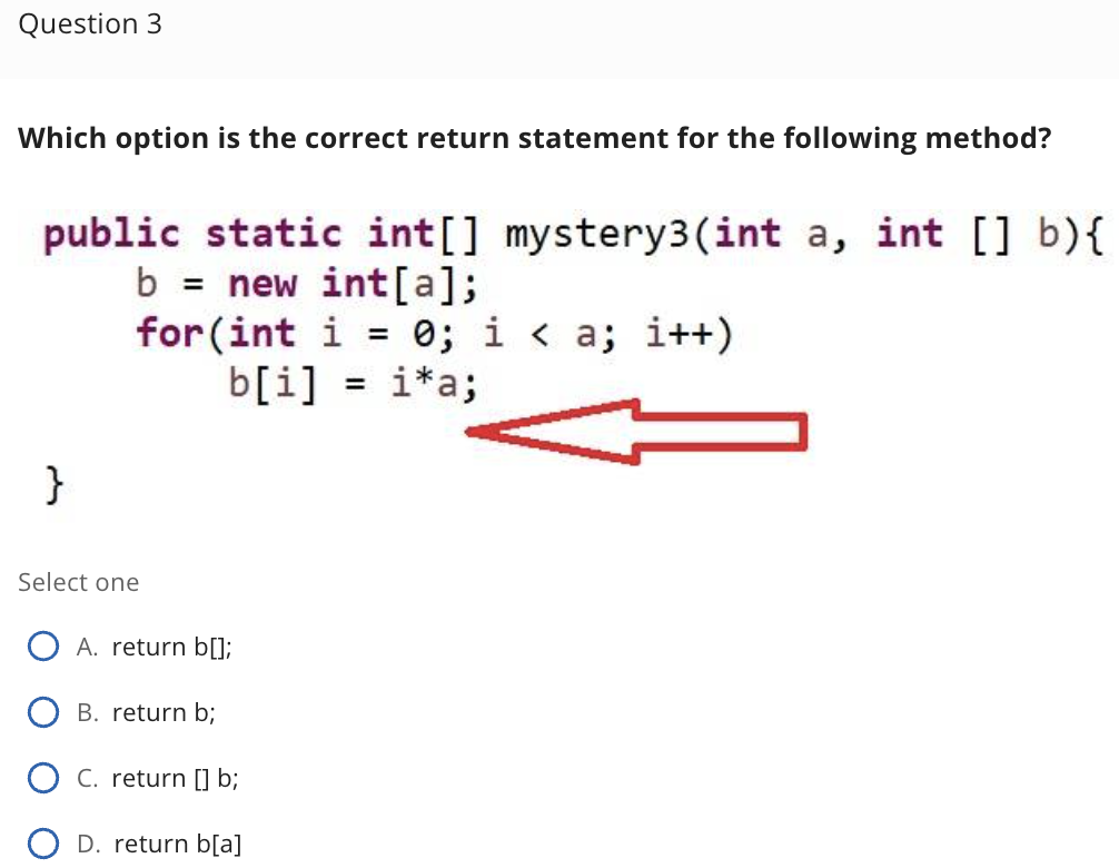 [Solved]: Question 3 Which Option Is The Correct Return S