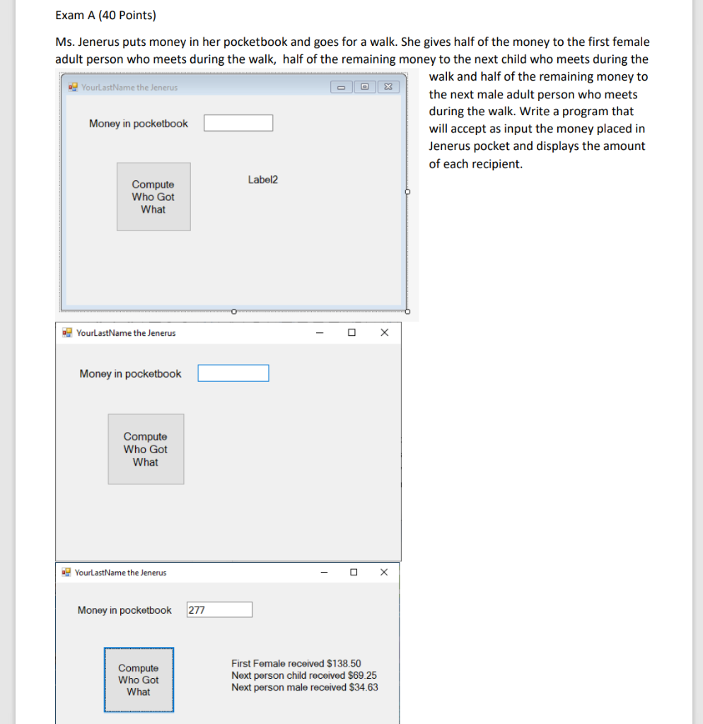 Solved Create/write a program code in visual basic 2017 in | Chegg.com