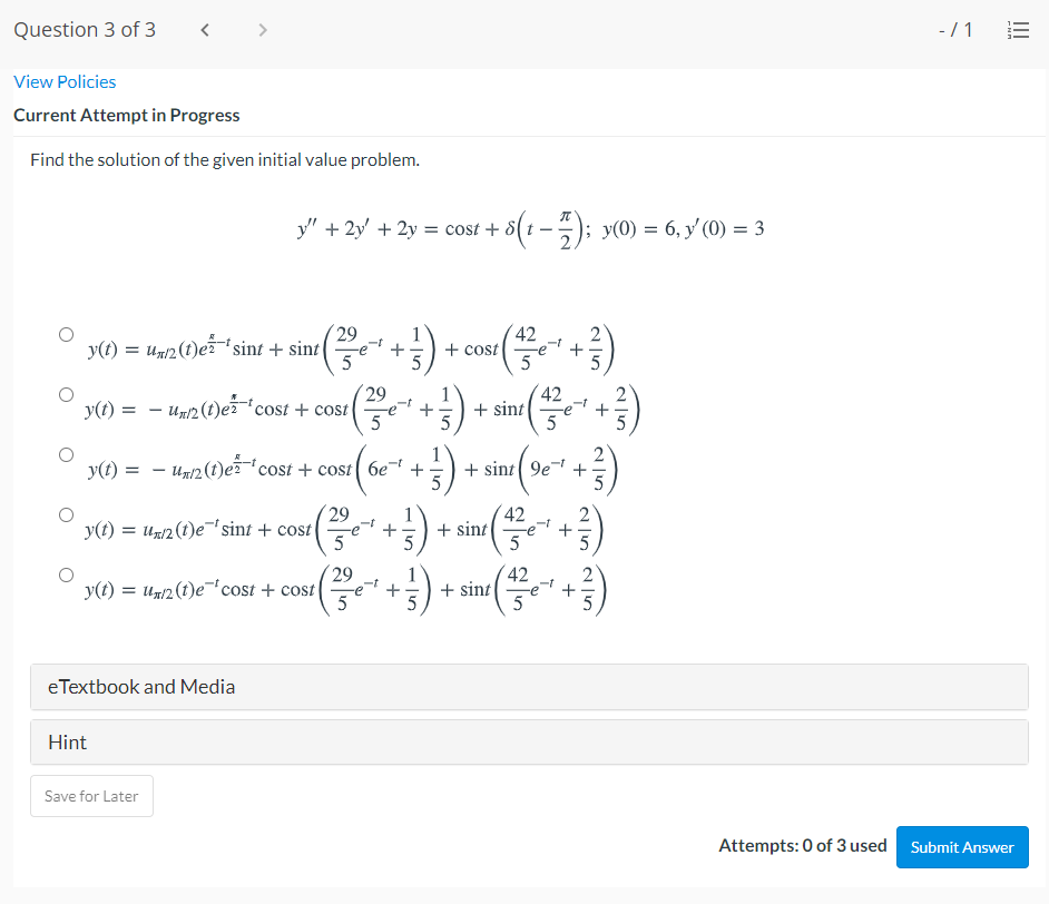 Solved Question 3 of 3 -/1 III View Policies Current | Chegg.com
