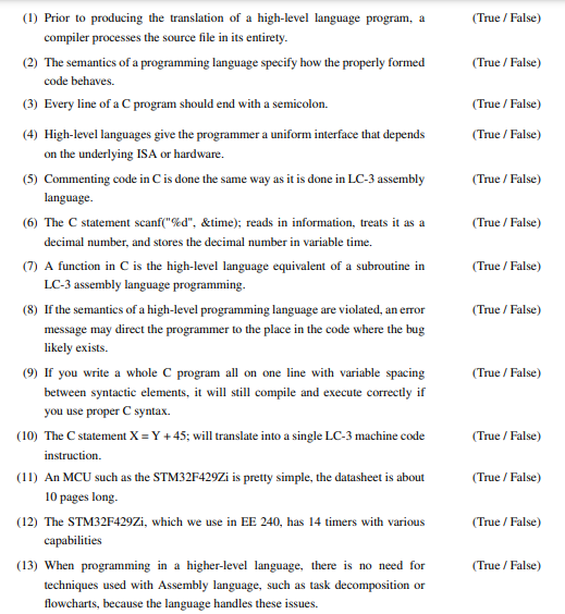 Solved (1) Prior to producing the translation of a | Chegg.com