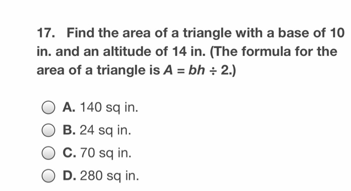 area of a triangle with base and altitude