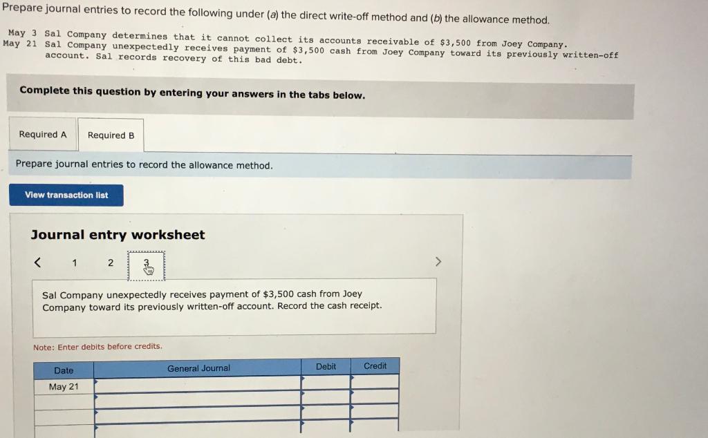 Solved Prepare journal entries to record the following under | Chegg.com