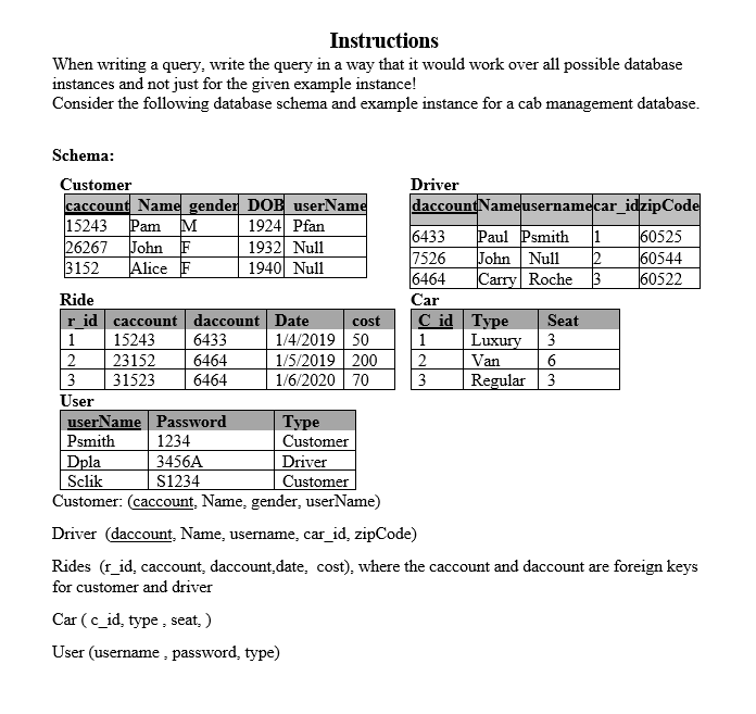 Solved Instructions When writing a query, write the query in | Chegg.com