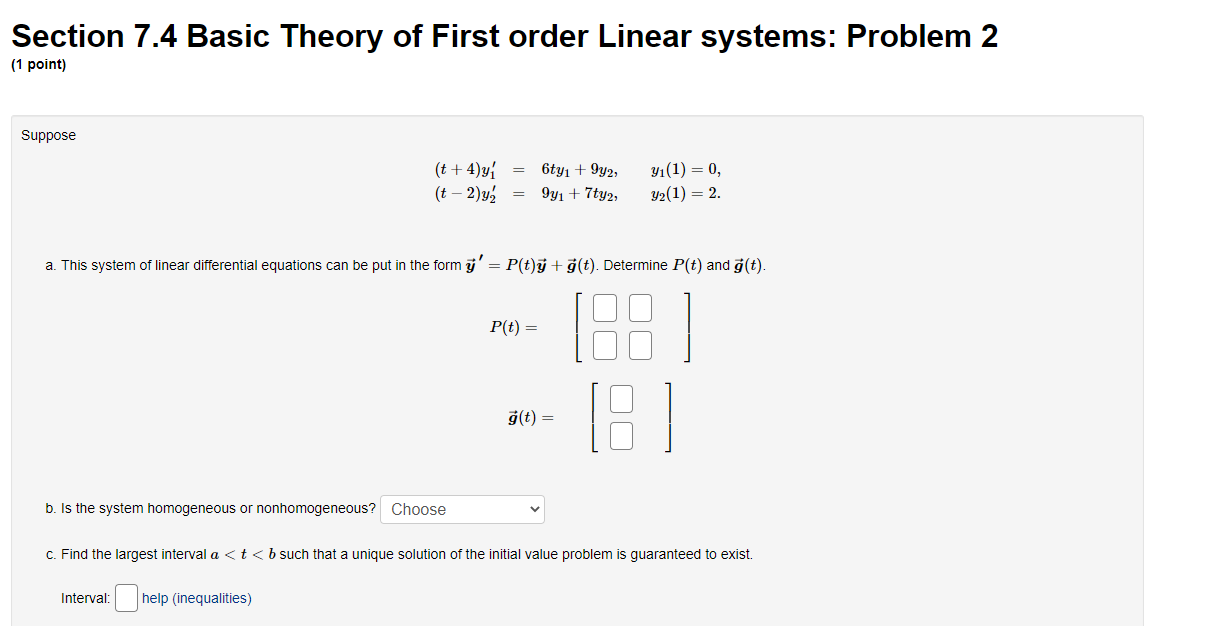 Solved section 7 4 basic theory of first order linear chegg