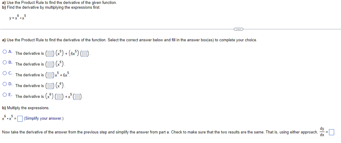 Solved a) Use the Product Rule to find the derivative of the | Chegg.com
