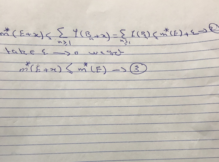 Solved Let ES R and x IR, define E +x to be the subset of R | Chegg.com