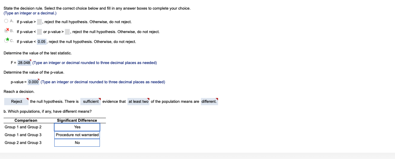 Solved The table available below shows three samples | Chegg.com