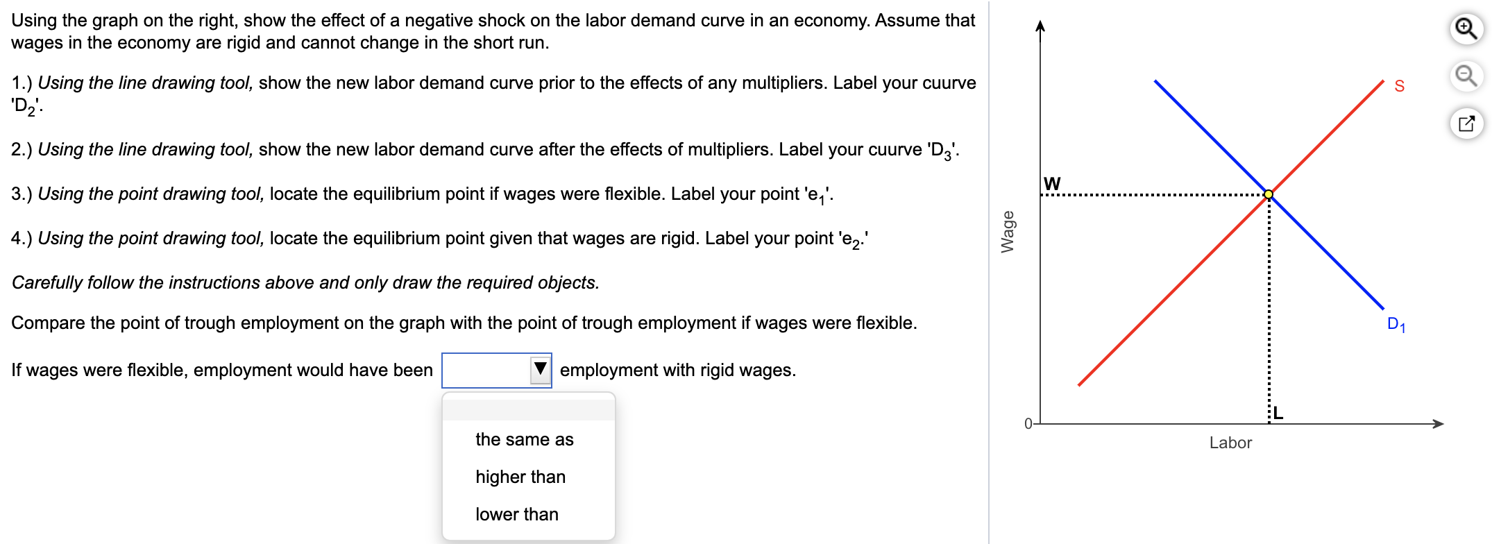 solved the labor demand decrease graphed below... Using the graph on the right, show the effect of a | Chegg.com