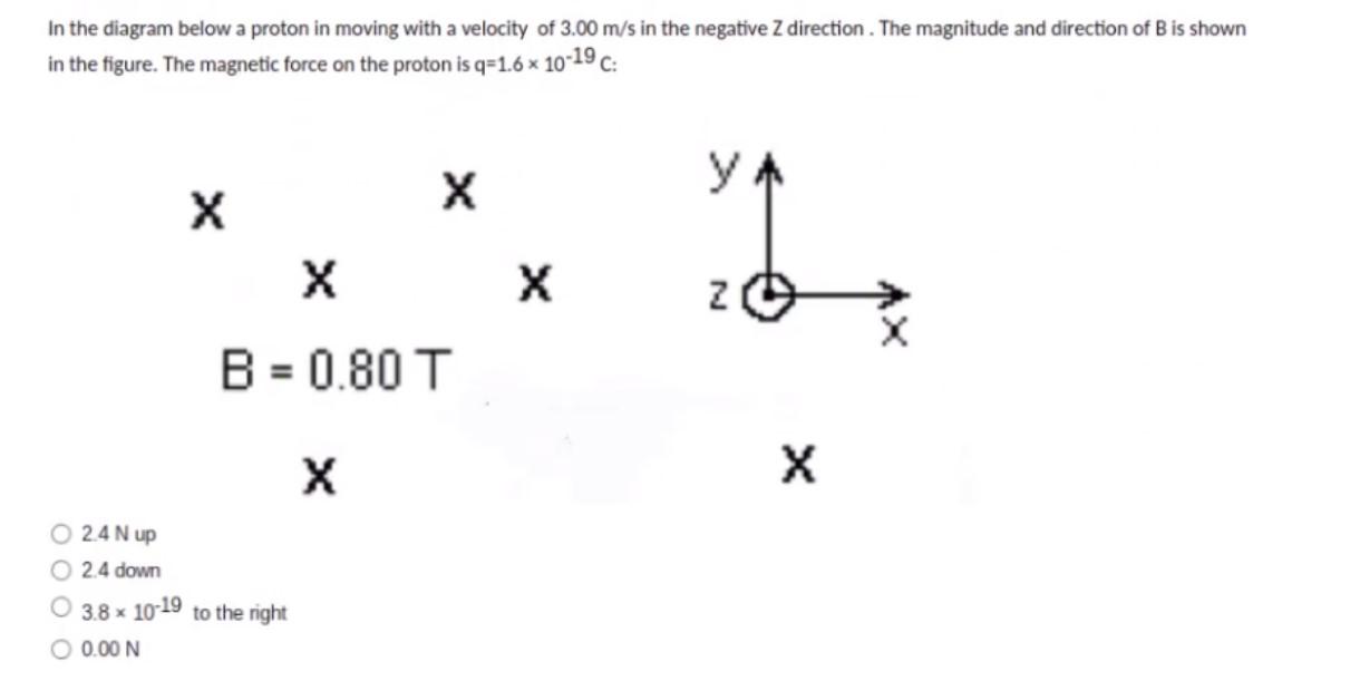 Solved In The Diagram Below A Proton In Moving With A | Chegg.com