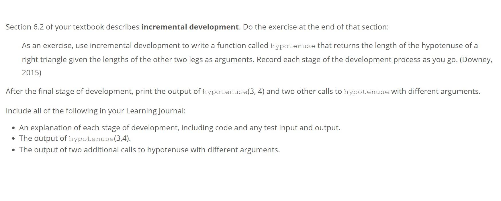 Solved Section 6.2 of your textbook describes incremental | Chegg.com