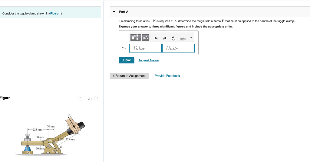 Solved Part A Consider the toggle clamp shown in (Figure 1).