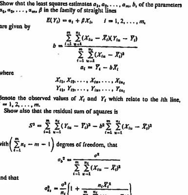 Show that the least squares estimates a1,a2,…,am,b2 | Chegg.com