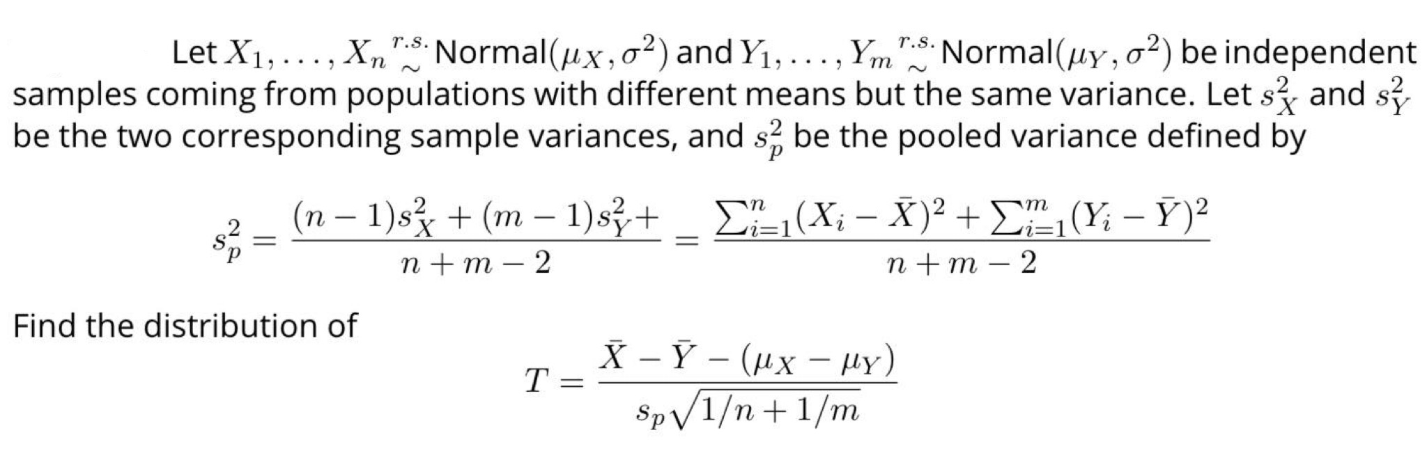 Solved Let X1,…,Xn∼r.sNormal(μX,σ2) and | Chegg.com