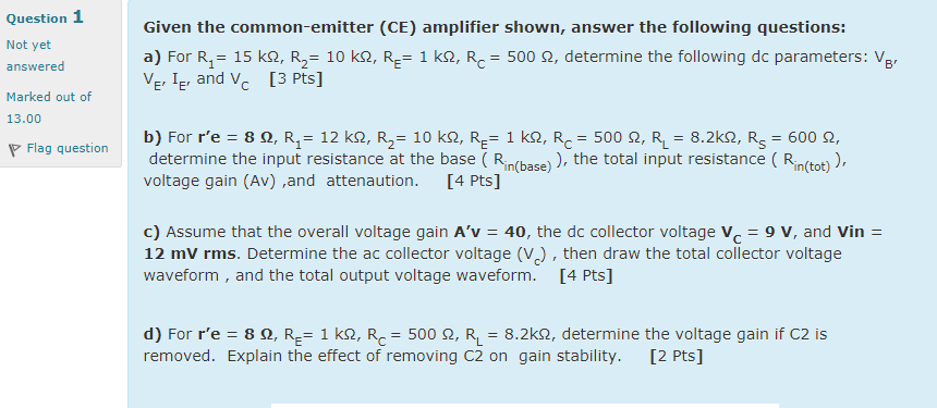 Solved Question 1 Not yet answered Marked out of 13.00 P | Chegg.com