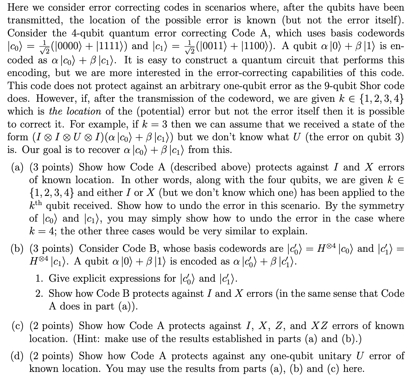 Solved Here We Consider Error Correcting Codes In Scenarios | Chegg.com