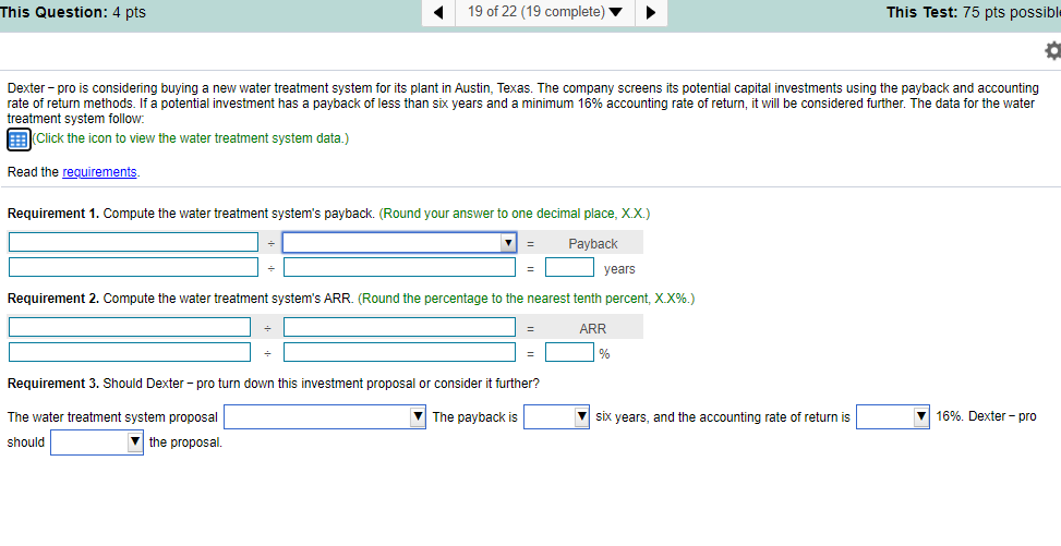 Solved X Data Table Cost of water treatment system