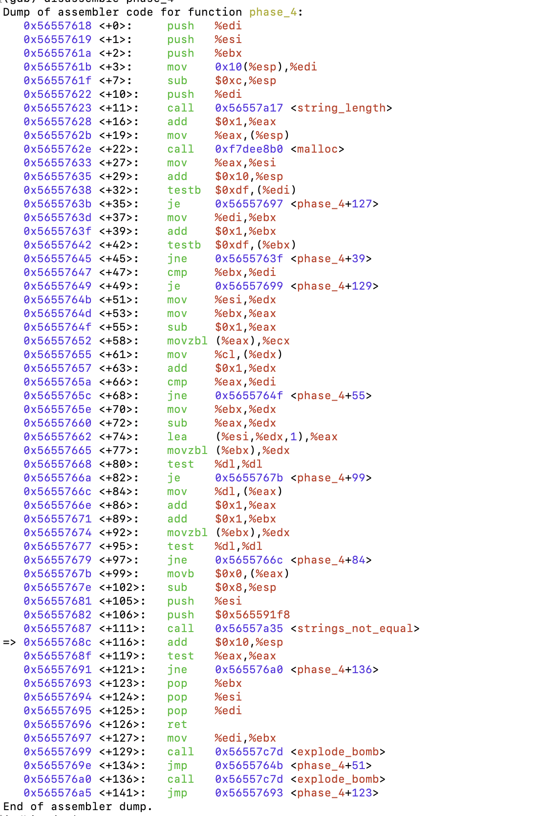Solved by an EXPERT Help me defuse phase_4Dump of assembler code for ...