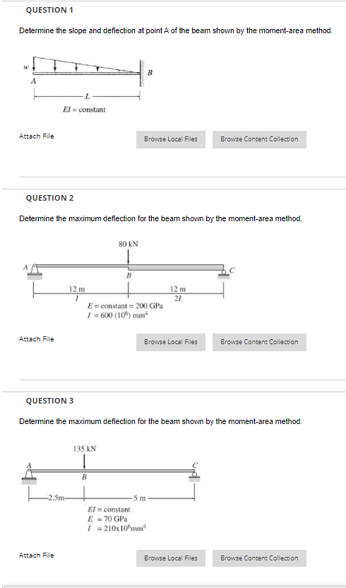 Solved QUESTION 1 Determine The Slope And Deflection At | Chegg.com