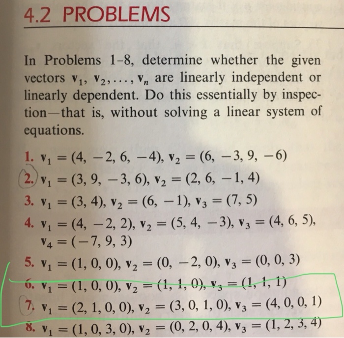 Solved 4.2 PROBLEMS In Problems 1-8, determine whether the | Chegg.com