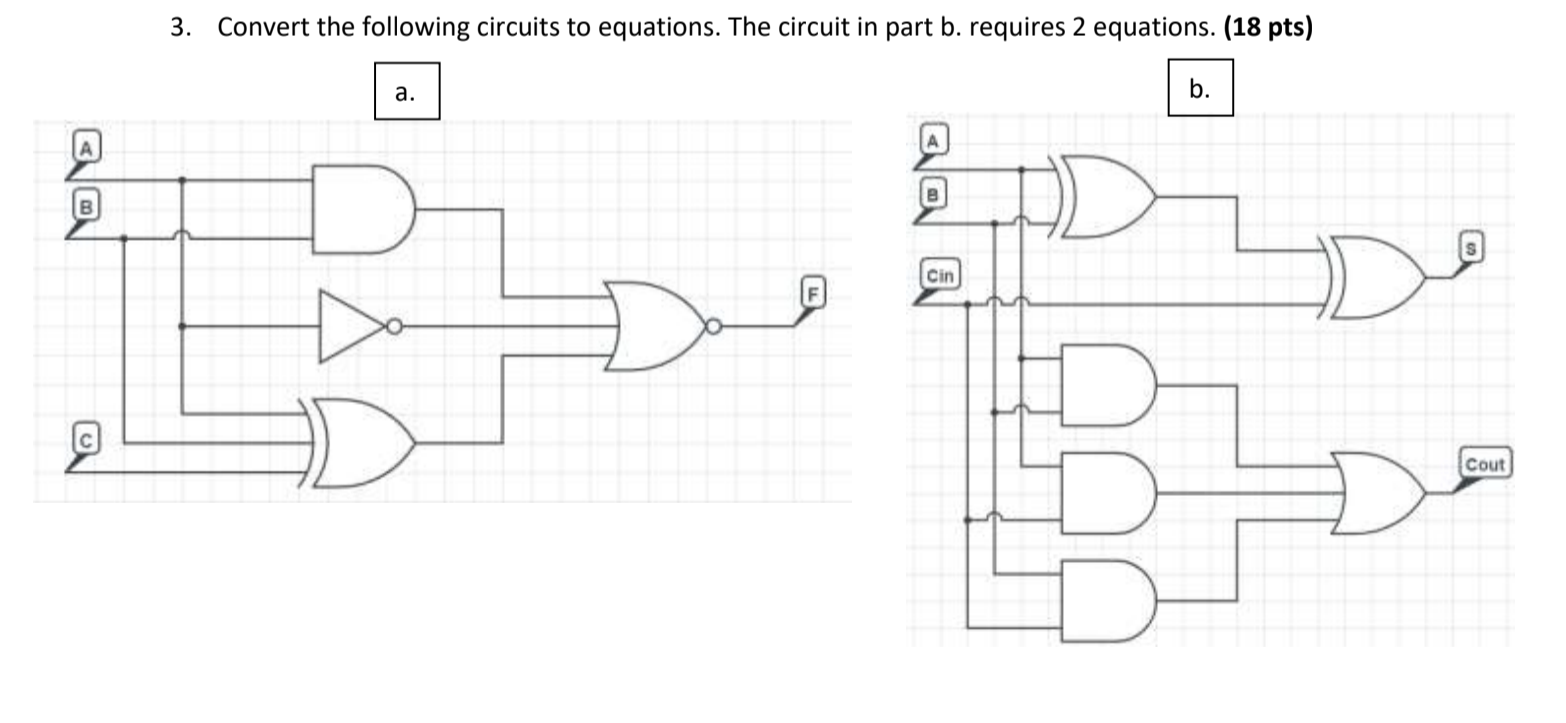 Solved Convert the following circuits to equations. The | Chegg.com