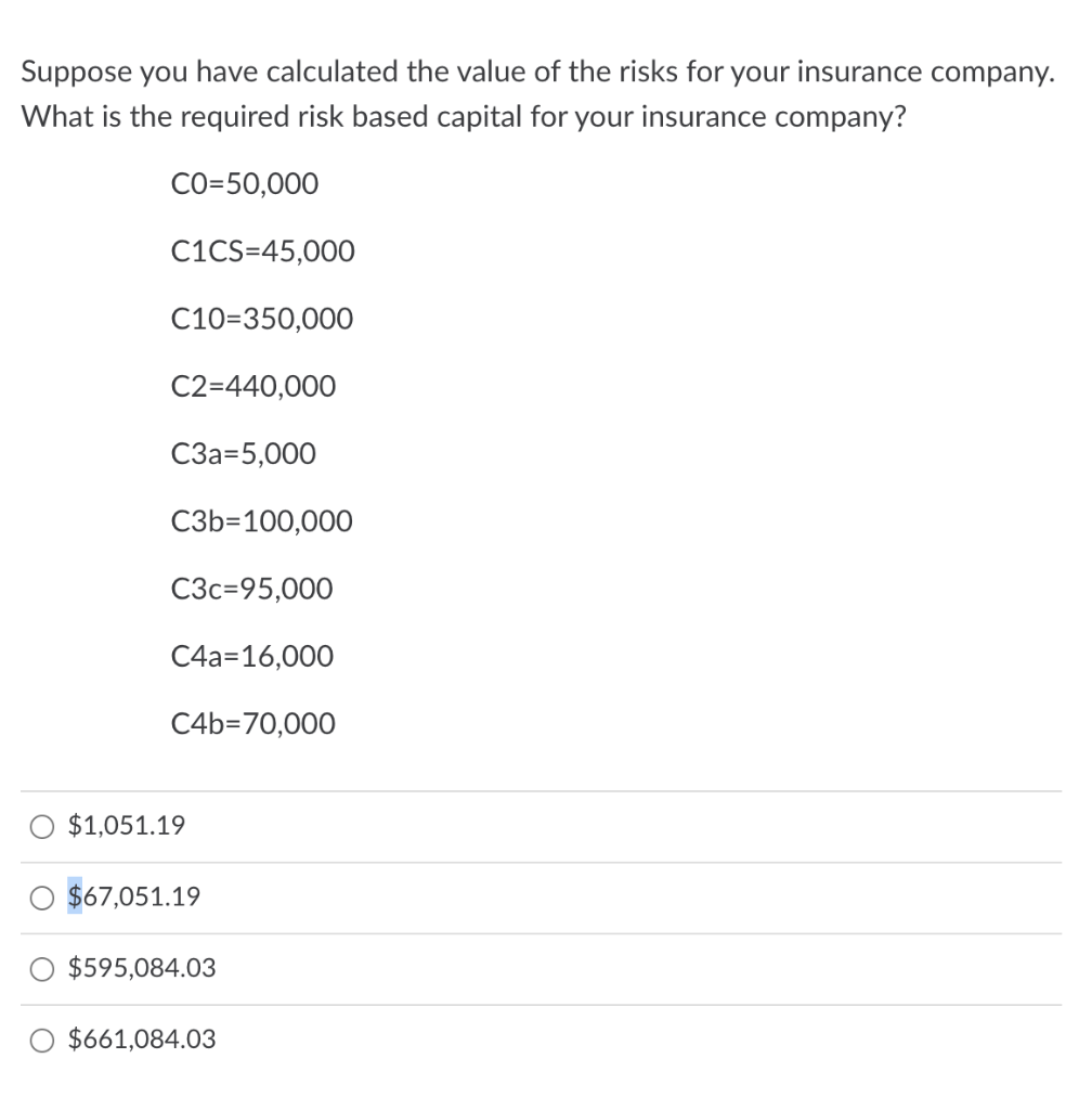 Solved Suppose You Have Calculated The Value Of The Risks | Chegg.com