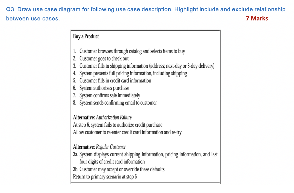 Solved Q3. Draw use case diagram for following use case | Chegg.com
