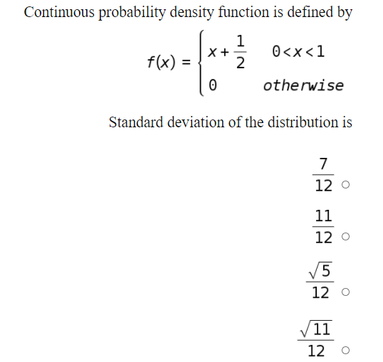 Solved Continuous probability density function is defined by | Chegg.com
