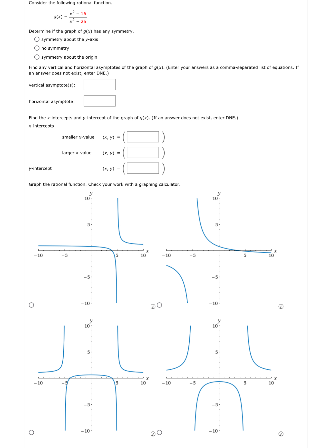 Solved Consider the following rational function. | Chegg.com