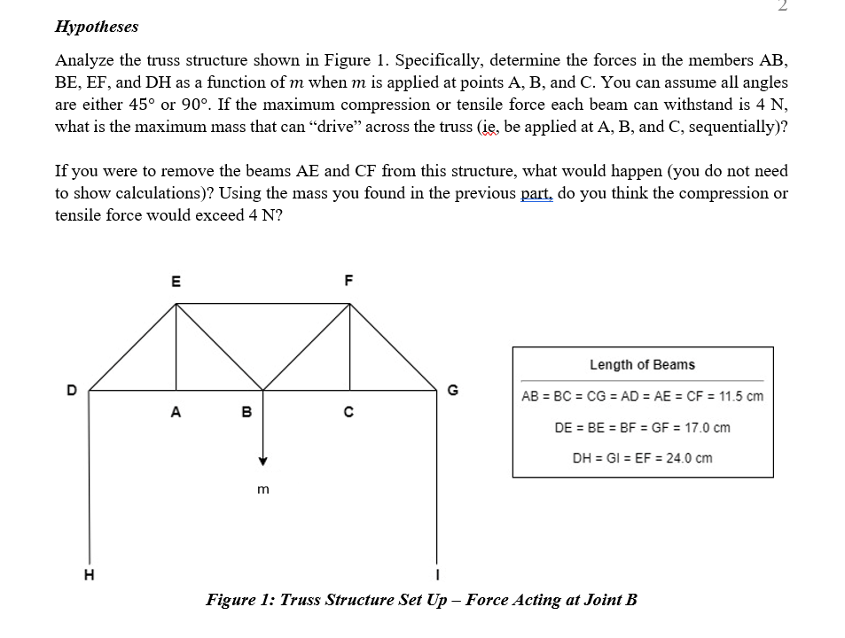 Solved HypothesesAnalyze the truss structure shown in | Chegg.com