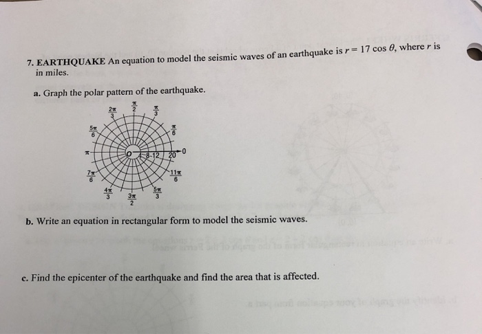 Solved 7. EARTHQUAKE An Equation To Model The Seismic Waves | Chegg.com