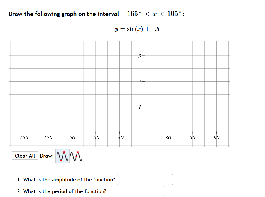 Solved Draw the following graph on the interval - 165°