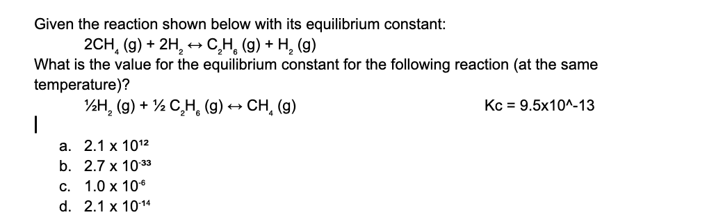Solved + Given the reaction shown below with its equilibrium | Chegg.com
