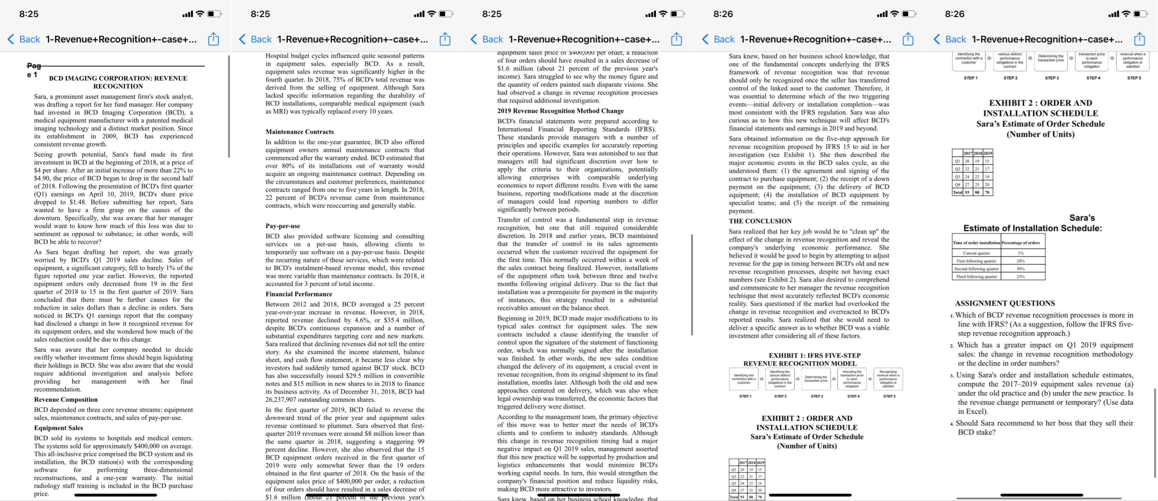 8:25 all? Back 1-Revenue+Recognition+-case+... Pag e | Chegg.com