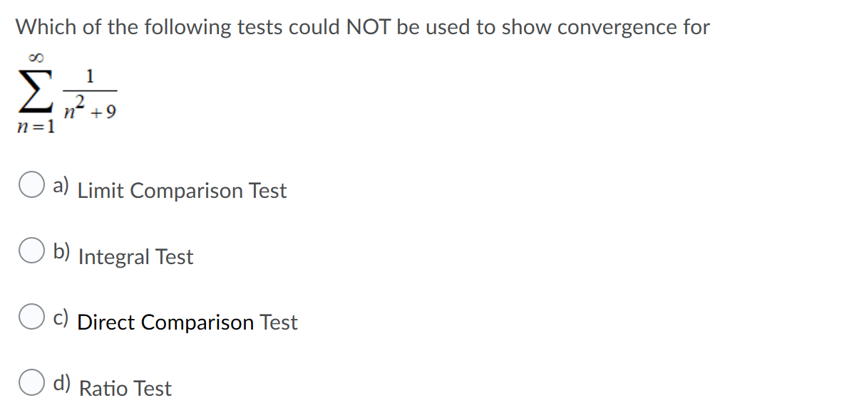 Solved Which of the following tests could NOT be used to | Chegg.com