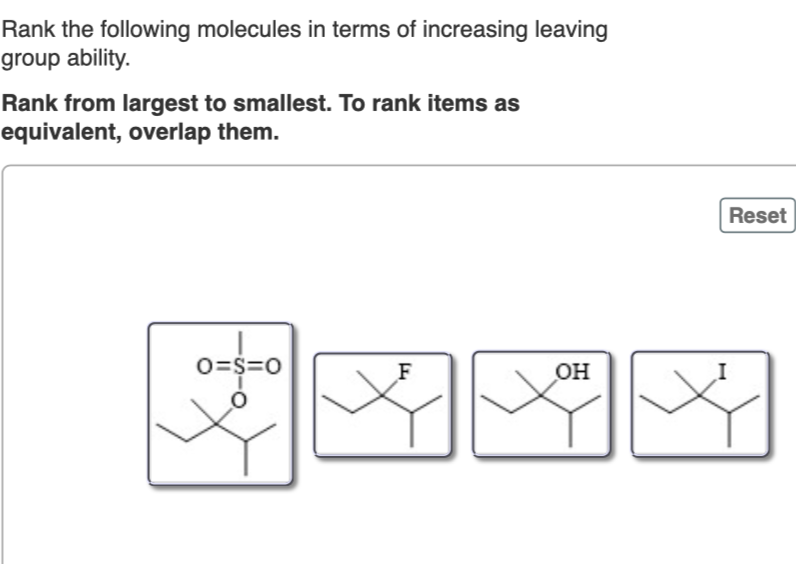 Solved Rank the following molecules in terms of increasing | Chegg.com
