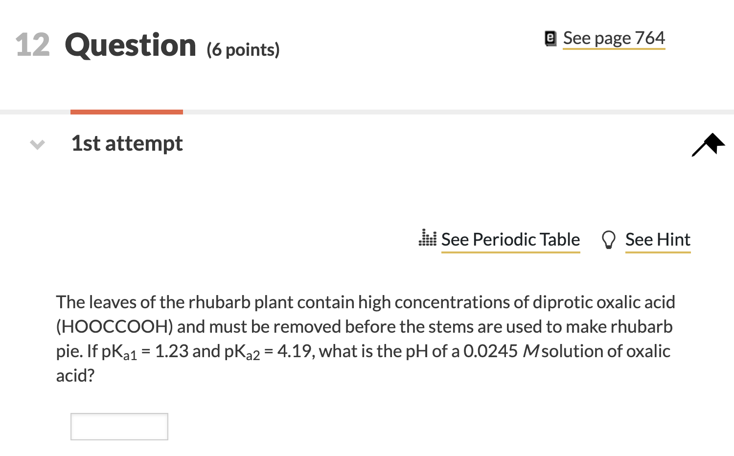 Solved 12 Question (6 points) e See page 764 1st attempt See | Chegg.com