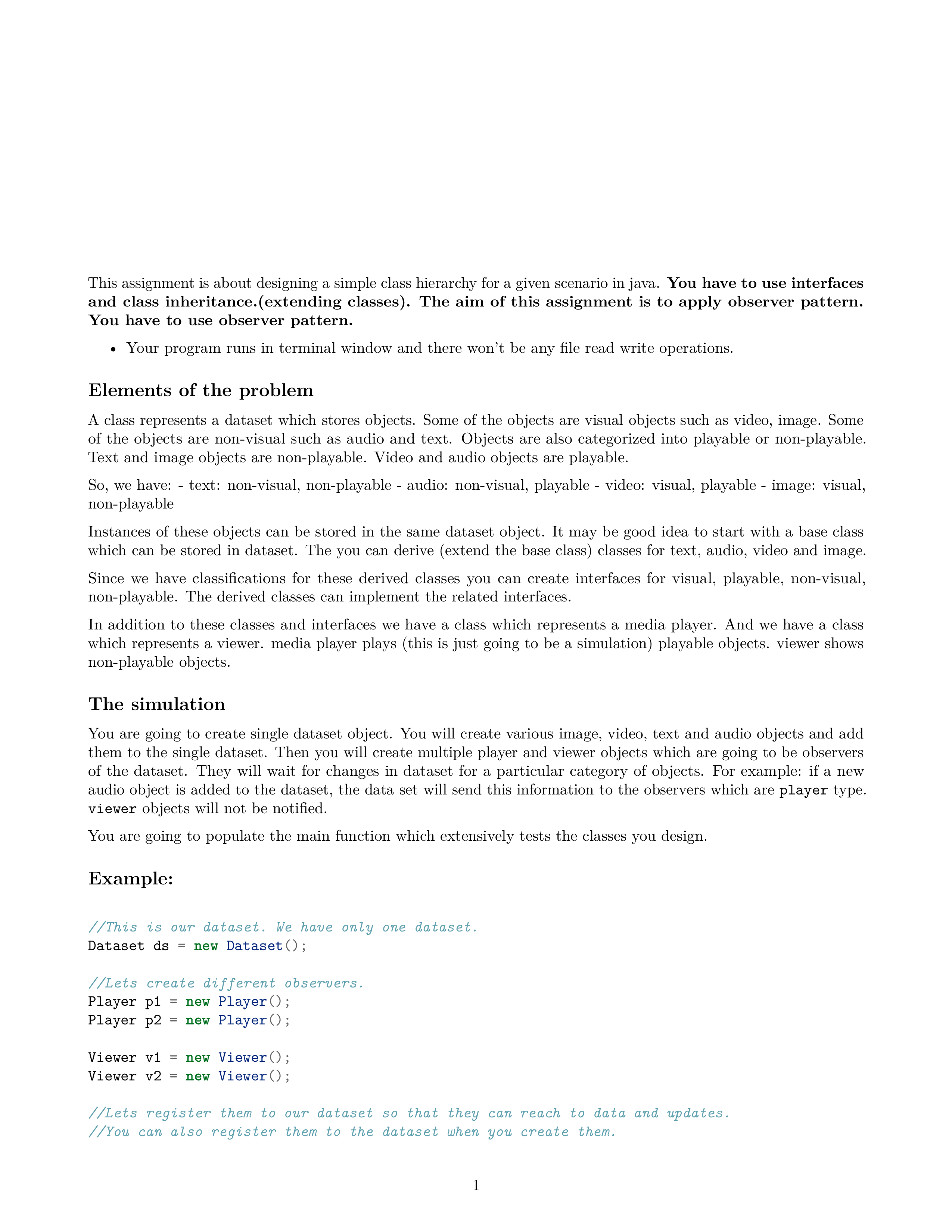 Solved This assignment is about designing a simple class | Chegg.com
