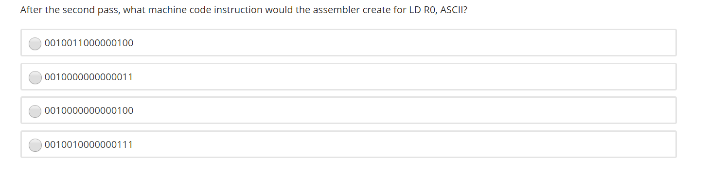 After the second pass, what machine code instruction | Chegg.com