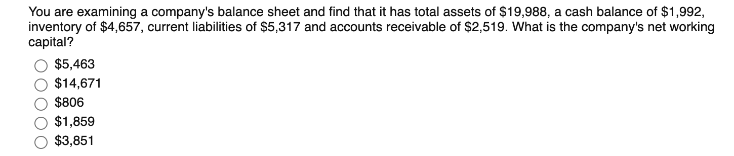 Solved You are examining a company's balance sheet and find | Chegg.com