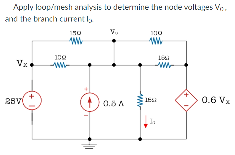 Solved Apply loop/mesh analysis to determine the node | Chegg.com