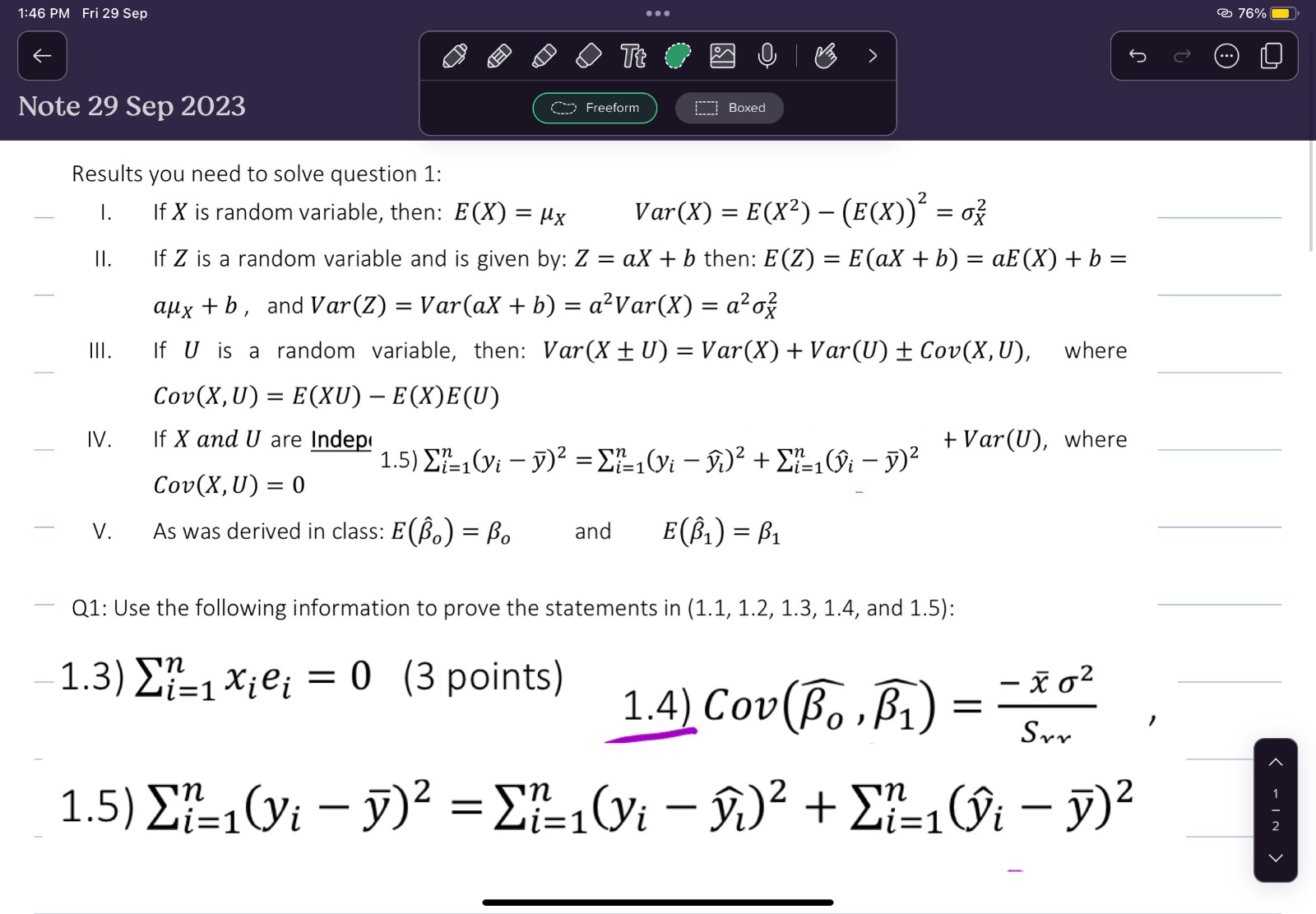 Solved Results you need to solve question 1 : I. If X is | Chegg.com