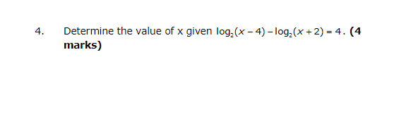 what is the value of log 4 into 10 ki power 4
