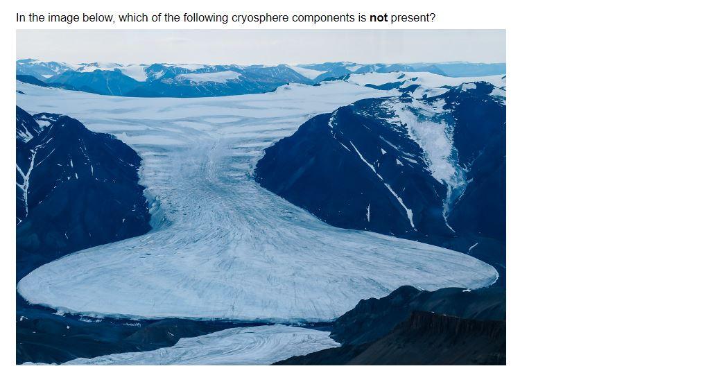 Solved an ice cap an ice sheet a piedmont glacier For